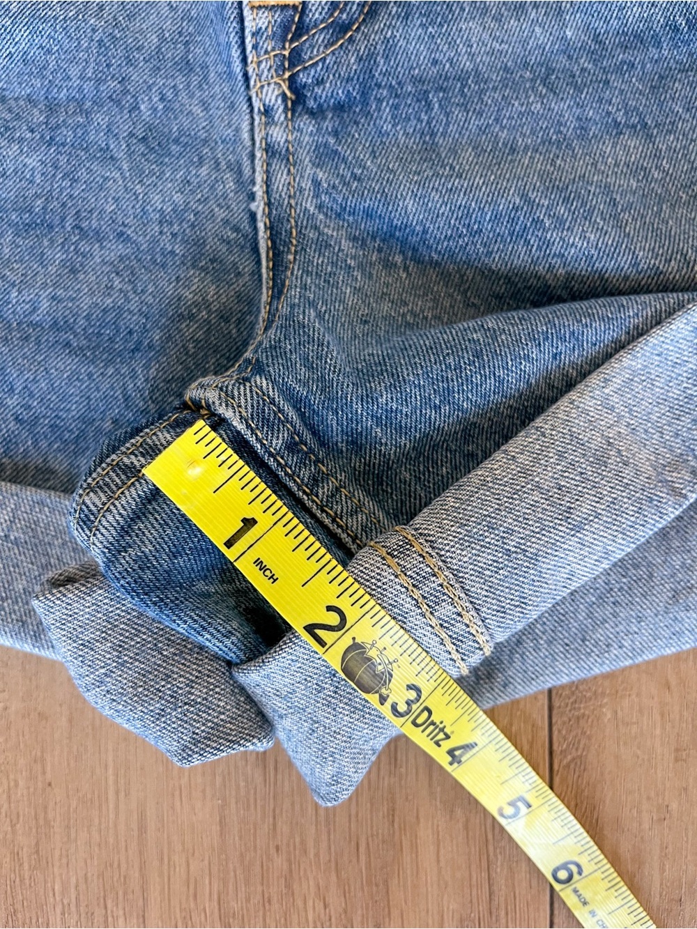Free Assembly High Rise Raw Hem Cuffed Denim Shorts 3” / 6” Inseam - Picture 4 of 11